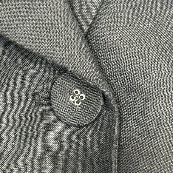 ALFANI Blazer Womens 6P Black Linen Rayon Single Button 3/4 Raglan Sleeve - Picture 3 of 7